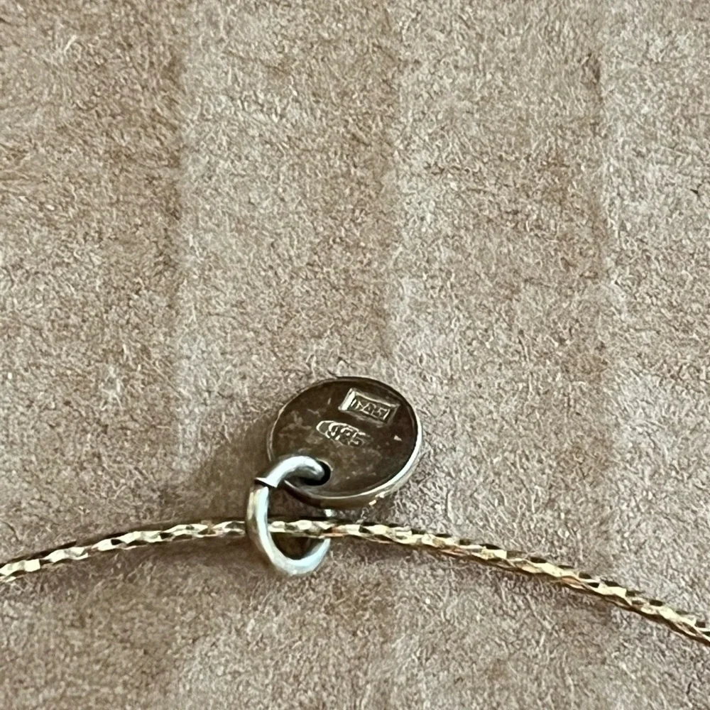925 Bracelet Italy Glittery Silver and Gold Plated 6”